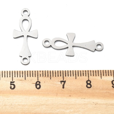 304 Stainless Steel Religion Ankh Cross Links Connector Charms LS-STAS-S153-01P-1