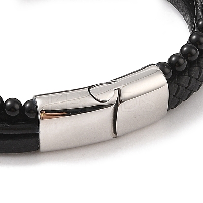 Braided Microfiber Leather Multi-strand Bracelets BJEW-B096-06H-1
