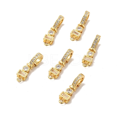 Brass Micro Pave Clear Cubic Zirconia Fold Over Clasps KK-G419-31G-1