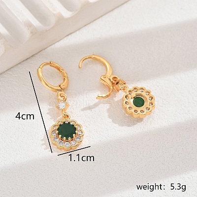 Luxurious Copper Flower Hoop Earrings OR1113-1-1