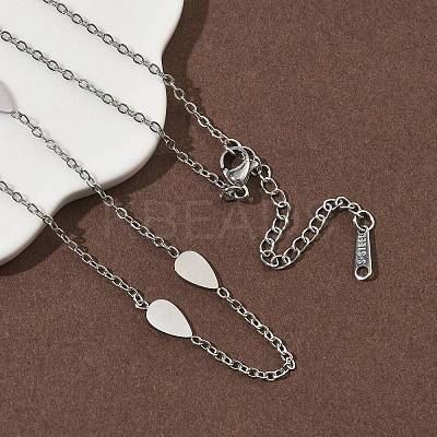 304 Stainless Steel Link Chain Necklaces for Women Men NJEW-K292-01J-P-1