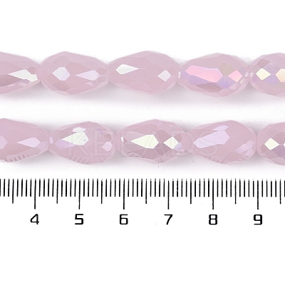 Opaque Solid Color Electroplate Glass Beads Strands EGLA-N013-J8mm-B01-1
