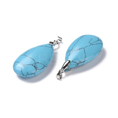 Natural Howlite Pendants G-D084-01P-B04-1