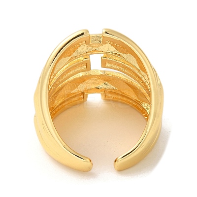 Brass Micro Pave Cubic Zirconia Open Cuff Rings RJEW-U008-49G-1