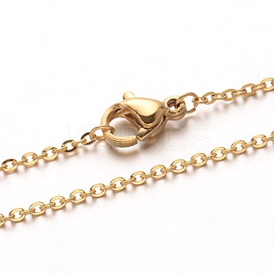 Ion Plating(IP) 304 Stainless Steel Cable Chain Necklaces NJEW-M124-01G-01-1