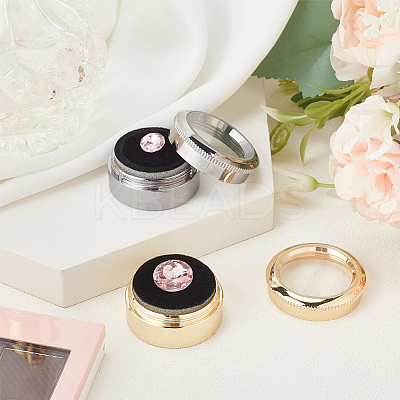 2Pcs 2 Colors Round Alloy Loose Diamond Storage Boxes CON-DR0001-03-1
