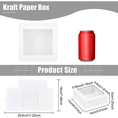 Square Foldable Creative Cardboard Box LS-CON-WH0086-17B-01-1