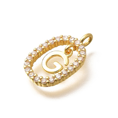 Brass Micro Pave Cubic Zirconia Pendants ZIRC-P123-01G-G01-1