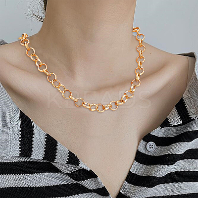 304 Stainless Steel Rolo Chains Necklaces NJEW-UN0001-15G-1