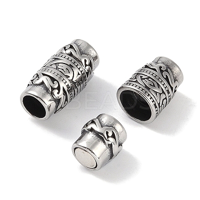 Tibetan Style 316 Surgical Stainless Steel Magnetic Clasps STAS-P362-12B-AS-1