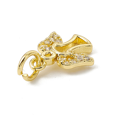 Brass Micro Pave Cubic Zirconia Charms ZIRC-F132-03G-1