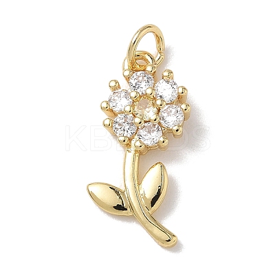 Brass Micro Pave Cubic Zirconia Pendants KK-L268-029G-1