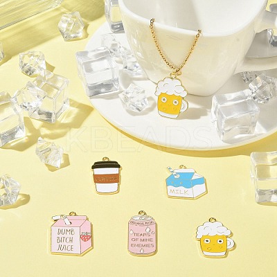20Pcs 5 Styles Alloy Enamel Pendants ENAM-CJ0005-04-1