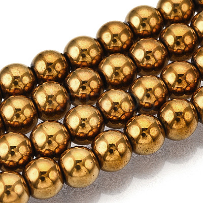 Non-magnetic Synthetic Hematite Beads Strands X-G-S096-6mm-2-1