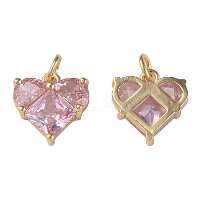 Brass Micro Pave Clear Cubic Zirconia Pendants KK-N233-228A-1