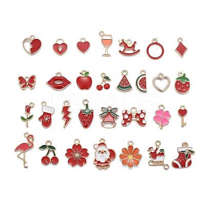60Pcs 30 Styles Alloy Enamel Pendants ENAM-LS0001-03LG-1