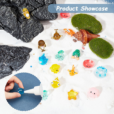 30Pcs 15 Style Resin Display Decoration DJEW-GL0001-01-1