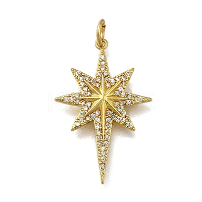Brass Micro Pave Clear Cubic Zirconia Pendants ZIRC-I070-087G-1
