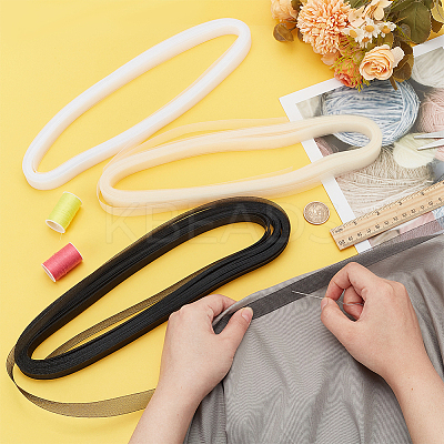 3 Bundles 3 Colors Polyester Fine Soft Horsehair Braid Boning DIY-FG0005-24-1