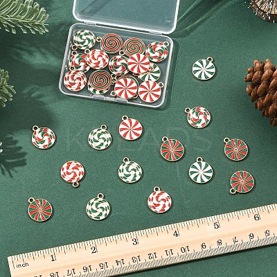 28Pcs 7 Colors Christmas Alloy Enamel Pendants ENAM-YW0008-06-1