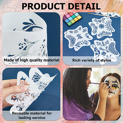 PET Plastic Face Drawing Painting Stencils Templates DIY-WH0304-914A-1