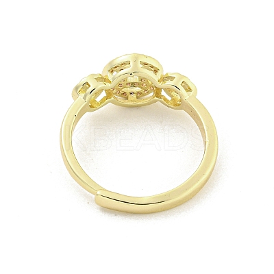 Brass Micro Pave Cubic Zirconia Adjustable Rings for Women RJEW-I103-036G-1