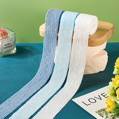 9 Yards 3 Colors Polycotton Pleated Ribbon OCOR-TA0002-07A-1