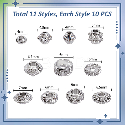 11 Styles Alloy Beads FIND-PH0025-88P-1