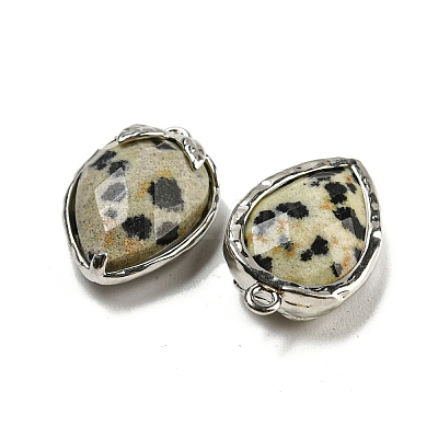 Natural Dalmatian Jasper Faceted Pendants G-M431-06P-05-1