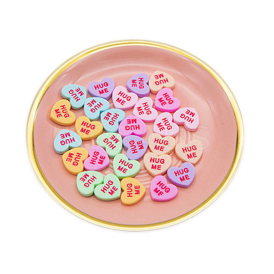 Opaque Resin Cabochons X-HEAR-PW0002-046B-1