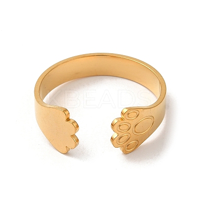 304 Stainless Steel Open Cuff Rings for Women RJEW-G291-04G-1