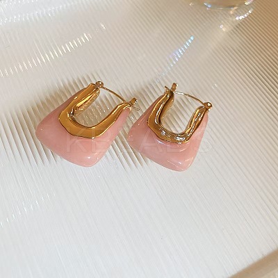 Zinc Alloy Resin Hoop Earrings FS-WG1C3F9-04-1