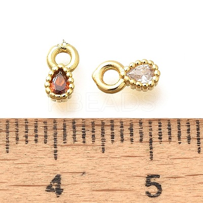 Brass Micro Pave Cubic Zirconia Charms KK-G519-01A-G-1