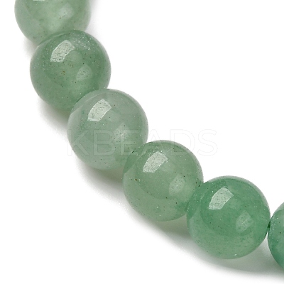 Dyed Natural Green Aventurine Beads Stretch Bracelets X-BJEW-Q305-1