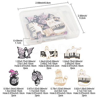 14Pcs 7 Styles Spray Painted Alloy Enamel Pendants ENAM-FS0002-63-1