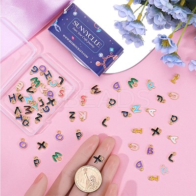 52Pcs 26 Styles Alloy Enamel Pendants ENAM-SC0005-28-1