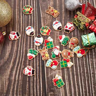 45Pcs 9 Styles Christmas Theme Opaque Resin Cabochons JX253A-1