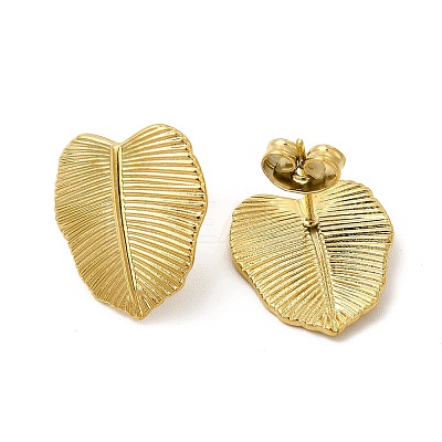 Ion Plating(IP) 304 Stainless Steel Stud Earrings for Women EJEW-I281-37G-1