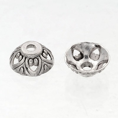 Apetalous Cone Tibetan Silver Bead Caps LS-AA0544-1