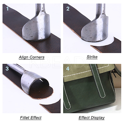 2 Pcs 2 Styles 45# Steel Leathercraft Tool TOOL-GA0001-30P-1