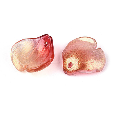 Transparent Glass Petal Pendants GLAA-T030-05C-1