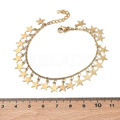 304 Stainless Steel Charm Bracelets for Women BJEW-D466-06G-1