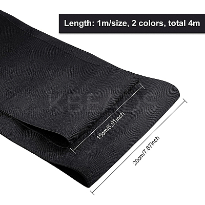 4m 4 Style Black & White Flat Elastic Rubber Band OCOR-BC0001-63-1