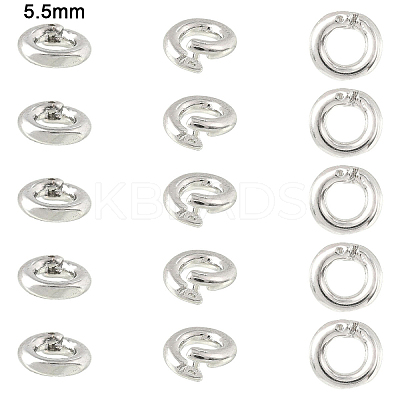 10Pcs Brass Locking Jump Rings KK-YW0003-96A-P-1