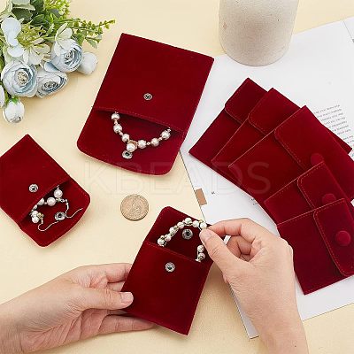 8Pcs 2 Style Square Velvet Jewelry Bags TP-FH0001-01B-1