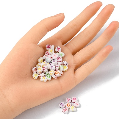 Opaque Acrylic Heart Beads SACR-YW0001-54-1