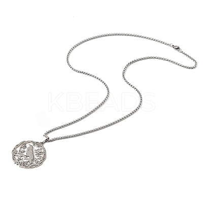 201 Stainless Steel Hollow Hummingbird Pendant Box Chain Necklaces for Women Men LS-NJEW-M086-05P-1