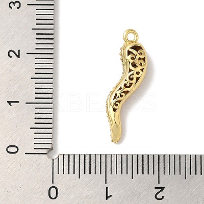 Rack Plating Brass Micro Pave Cubic Zirconia Pendant KK-A229-03D-G-1