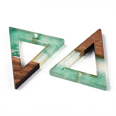 Transparent Resin & Walnut Wood Pendants LS-RESI-ZX017-22-1
