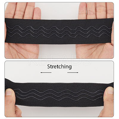 5M 2 Colors Polyester Non-Slip Silicone Elastic Gripper Bands for Garment Sewing SRIB-GF0001-46-1